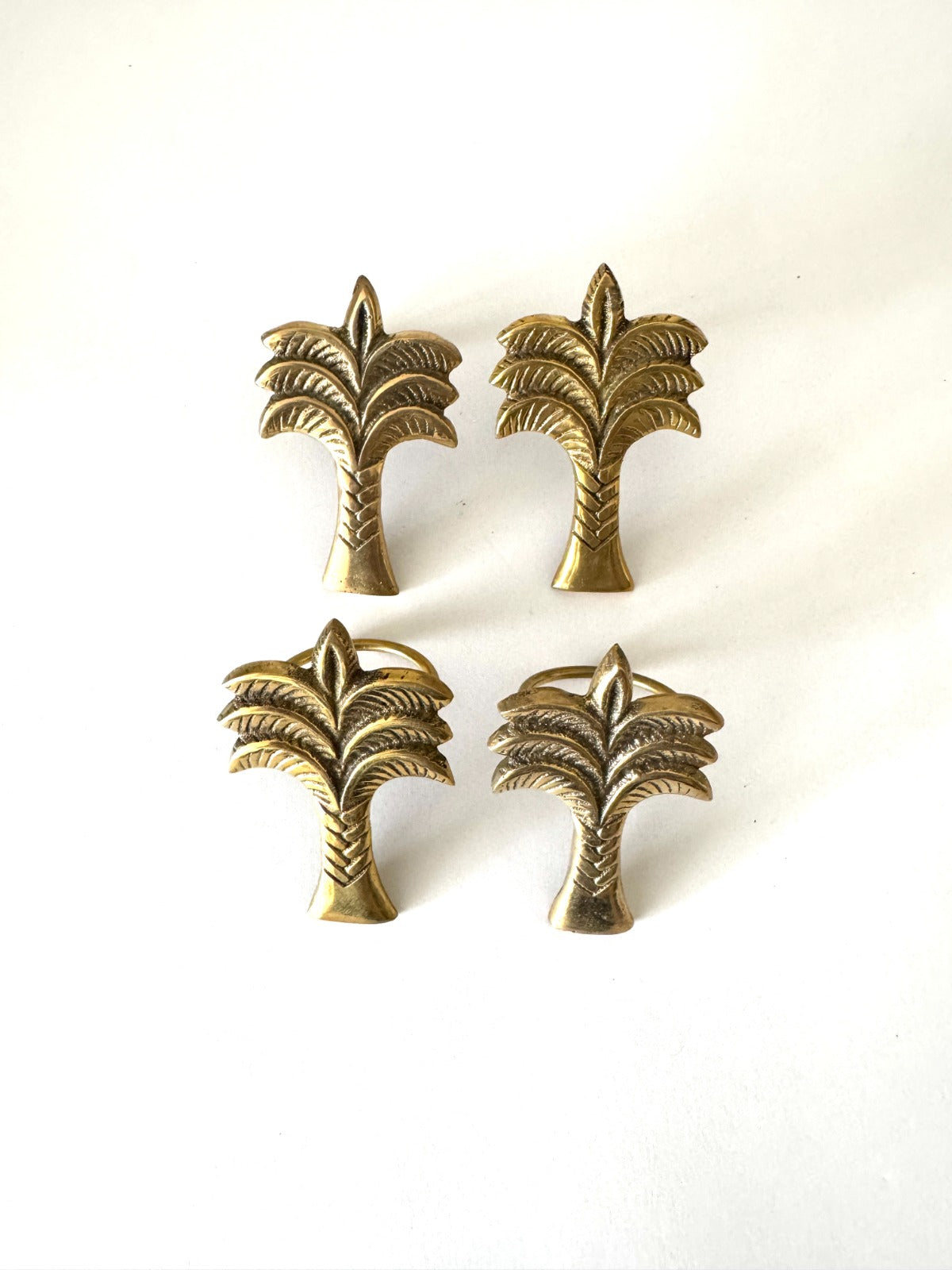 Palm Tree Napkin Rings from Bali, Set of 4, Decorative Table Accessories