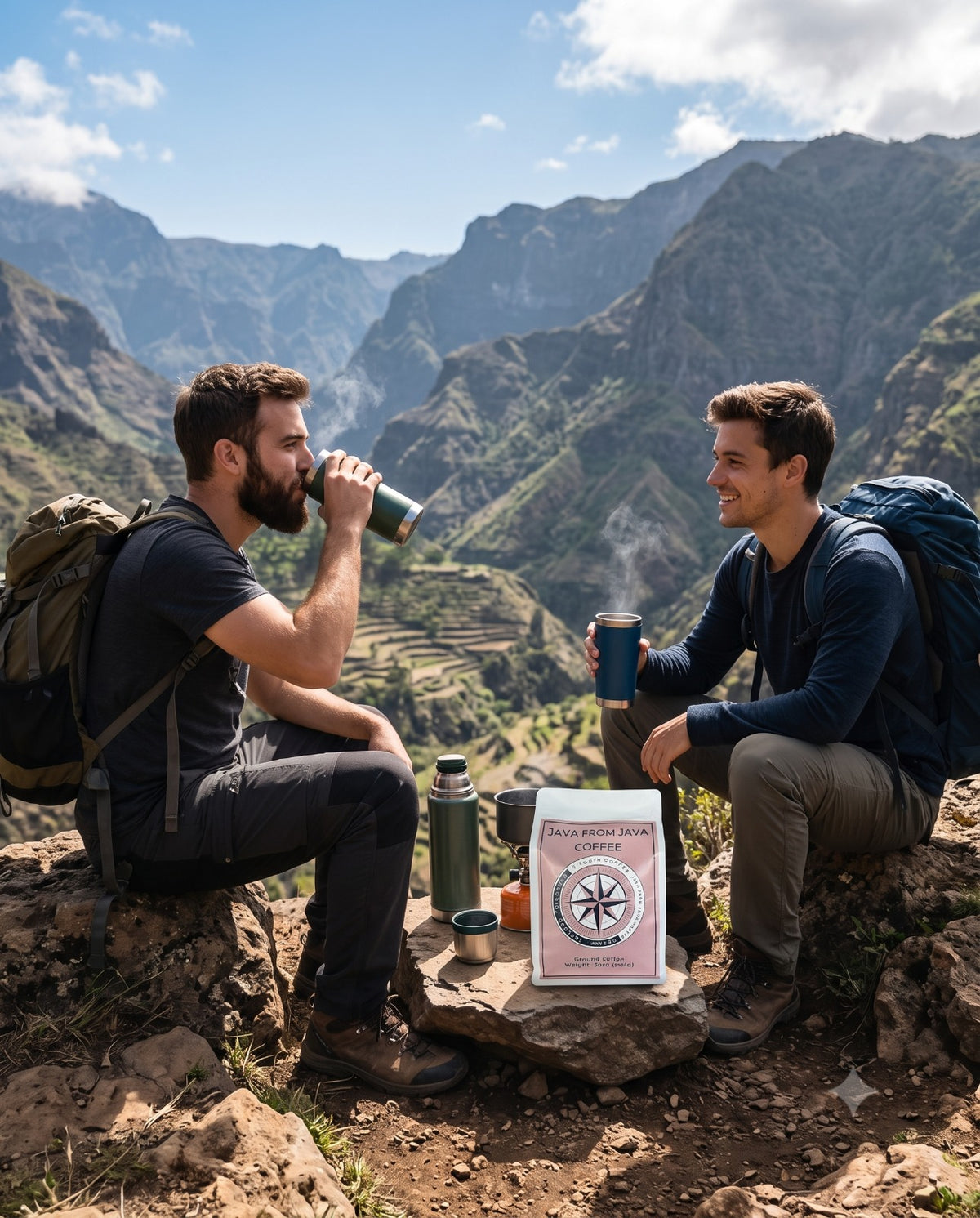 Java Volcano Coffee Ground, Rich and Bold Flavor, Ground Coffee for Brewing