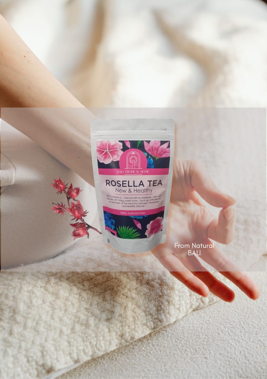 Exquisite Bali Rosella Powder Tea, 3.5oz, Herbal & Natural, Beautiful Red Color Drink for Special Events or Relaxing at Home
