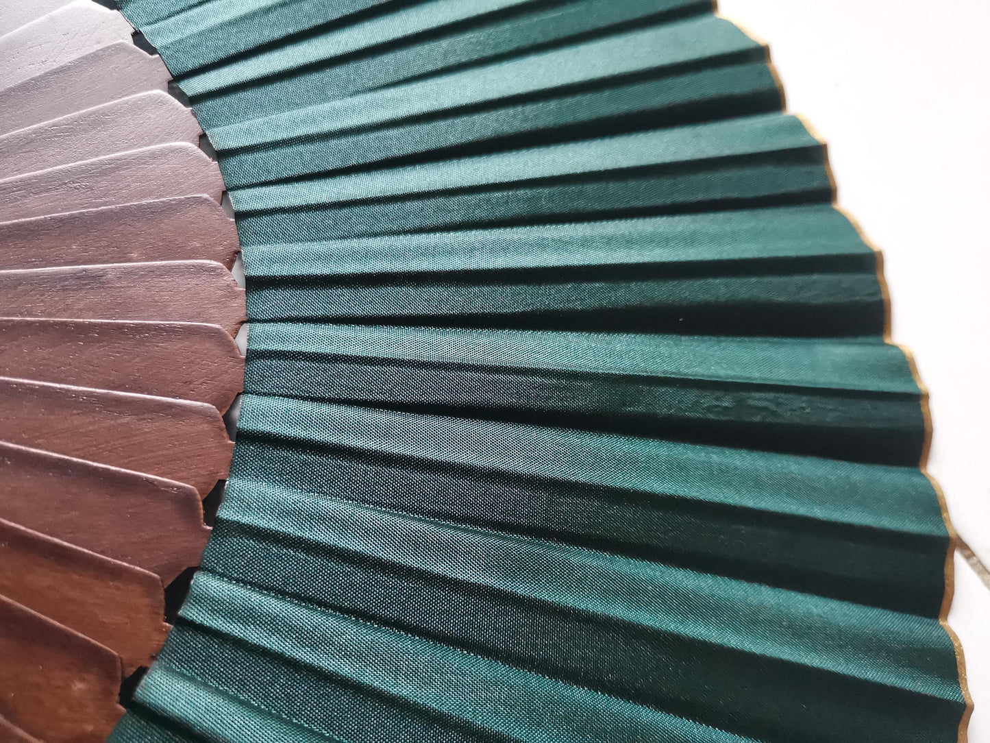 Exotic  Jungle Green  Folding Hand Fan 9 Inches, Handmade in Bali.