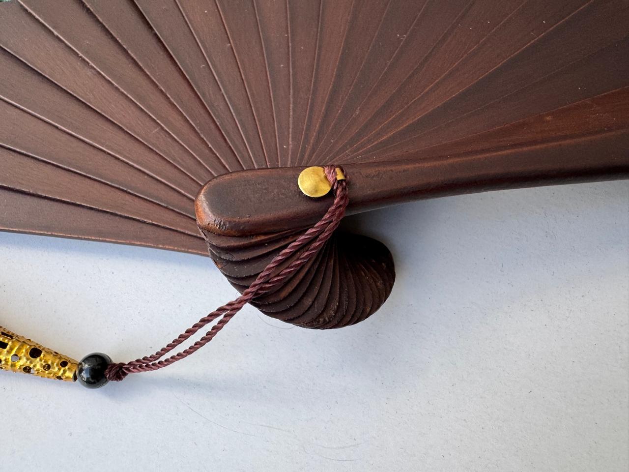 Exotic  Jungle Green  Folding Hand Fan 9 Inches, Handmade in Bali.