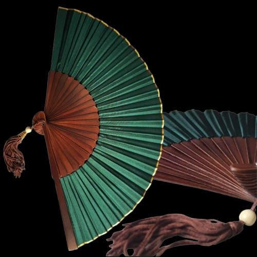 Exotic  Jungle Green  Folding Hand Fan 9 Inches, Handmade in Bali.