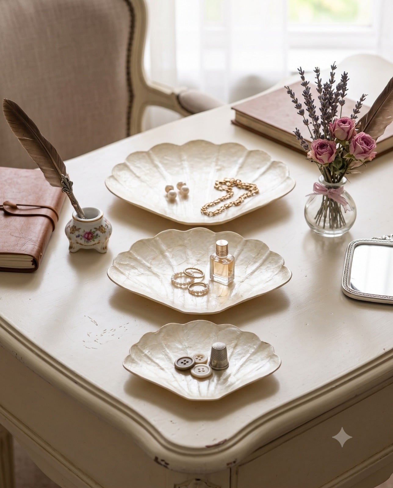 Sea Shell Plates Set 3 ( Large, Medium, Small) from Bali